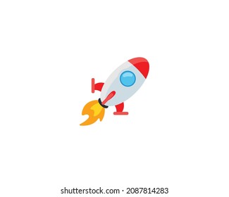 Startup Rocket vector isolated icon. Emoji illustration. Rocket vector emoticon