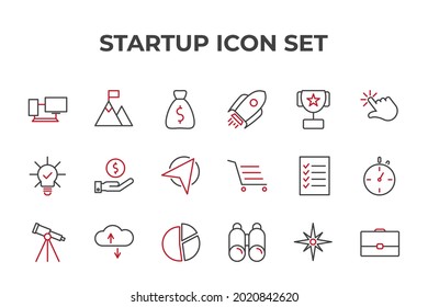 startup set icon, isolated startup set sign icon, vector illustration