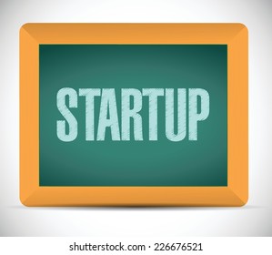 startup sign message illustration design over a white background