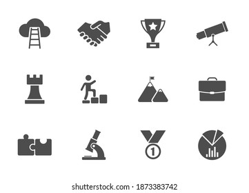 startup silhouette vector icons isolated on white background. startup grey icon set for web, mobile apps, ui design and print