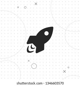 Startup, spaceship, vector best flat icon on texture background , EPS 10