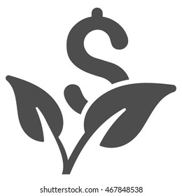 Startup Sprout icon. Vector style is flat iconic symbol with rounded angles, gray color, white background.