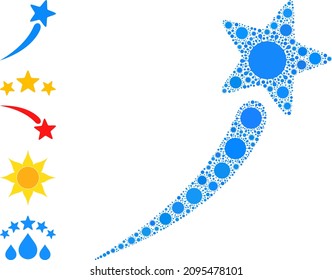 Startup star mosaic icon. Vector collage is composed from random virus cell parts. Virus cell mosaic startup star icon and more icons. Startup star mosaic for pandemic templates.