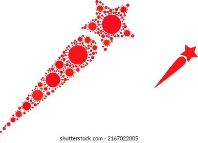 Startup star mosaic icon. Vector mosaic done from random Covid-2019 icons. Bacilla collage startup star icon. Startup star mosaic for pandemic templates.
