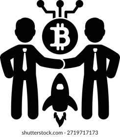 Startup Start Up Blockchain Bitcoin Money Rocket Hombre de negocios 14197