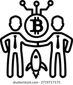 Startup Start Up Blockchain Bitcoin Money Rocket Hombre de negocios 14196