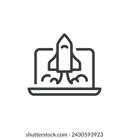 Startup start up business launch icon, vector illustration