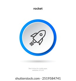 Ícone de inicialização e inicialização. Impulsionar o ícone de foguete com estilo linear e plano. Ícones para começar, começar, míssil, nave espacial. Pode usar para aplicativo móvel, design de site, ui, ux.