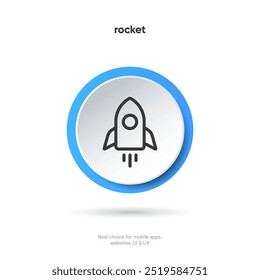 Ícone de inicialização e inicialização. Impulsionar o ícone de foguete com estilo linear e plano. Ícones para começar, começar, míssil, nave espacial. Pode usar para aplicativo móvel, design de site, ui, ux.