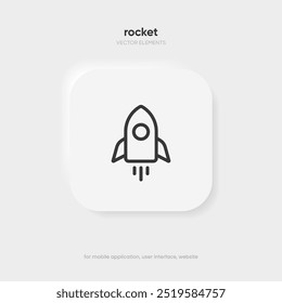 Ícone de inicialização e inicialização. Impulsionar o ícone de foguete com estilo linear e plano. Ícones para começar, começar, míssil, nave espacial. Pode usar para aplicativo móvel, design de site, ui, ux.