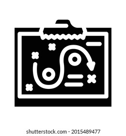 vector de icono de glifo de tablero de estrategia de inicio. signo del tablero de estrategia de inicio. símbolo de contorno aislado ilustración negra