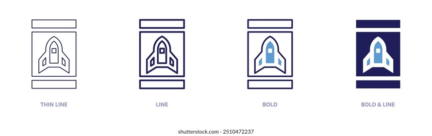 Startup strategy icon in 4 different styles. Thin Line, Line, Bold, and Bold Line. Duotone style. Editable stroke.