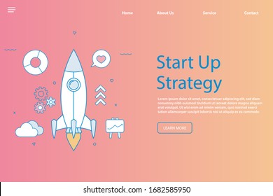 Start-up strategy landing page, web design template,vector(Eps -10)