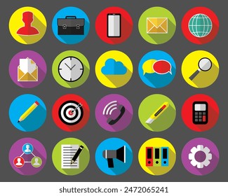 Startup strategy web busines icon set websites ui finance start up vector symbols