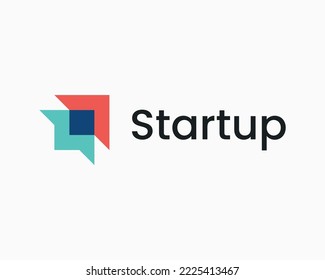 Cursor de flecha de éxito de inicio hacia arriba Dirección derecha Superposición del diseño del logotipo del vector colorido