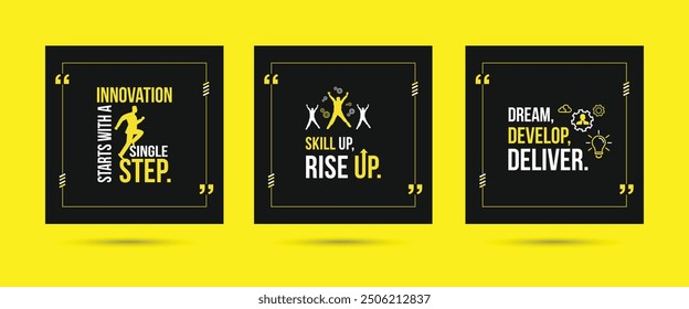 Startup, Success Quotes, Branding, Skill Development Poster Vector Design