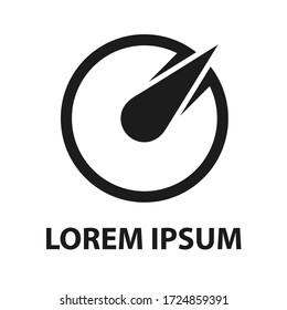Startup symbol. Company logotype design template. Speedometer with arrow abstract  illustration. Fast , powerfull business concept.
