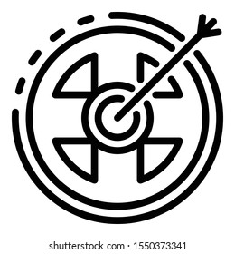 Startup target icon. Outline startup target vector icon for web design isolated on white background