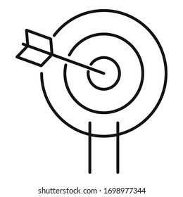 Startup target icon. Outline startup target vector icon for web design isolated on white background