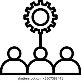 Startup Team Vector Iine Icon Design