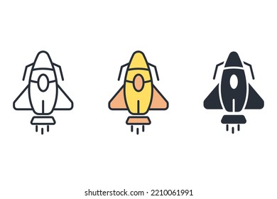 startup thin line icons. Vector illustration isolated on white. Editable stroke.