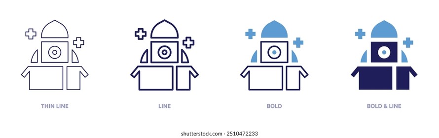 Startup valuation icon in 4 different styles. Thin Line, Line, Bold, and Bold Line. Duotone style. Editable stroke.