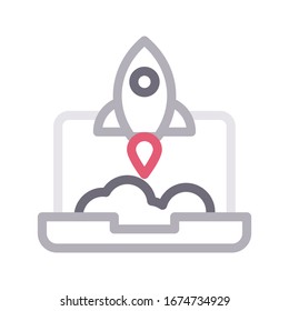 startup vector color line icon 