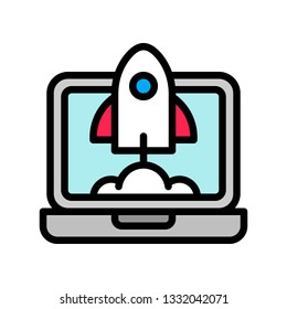 Startup vector, Digital marketing filled style icon editable stroke