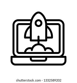 Startup vector, Digital marketing line style icon editable stroke