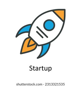 Vector de inicio   Rellenar ilustración de diseño de iconos de esquema. Símbolo de marketing digital sobre archivo EPS 10 de fondo blanco