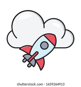 startup vector flat color icon 