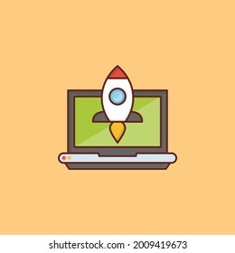 startup vector flat color icon