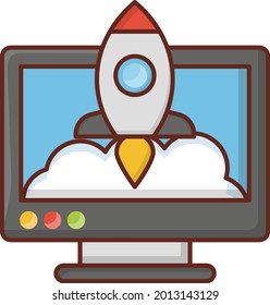 startup vector flat color icon