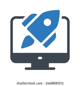 icono de color de glifo vector de inicio 