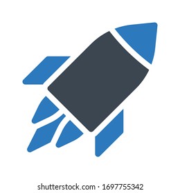 startup vector glyph color icon 