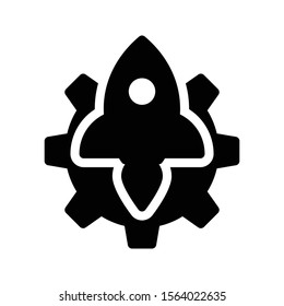 startup vector glyph flat icon