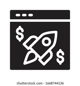 startup vector glyph flat icon 