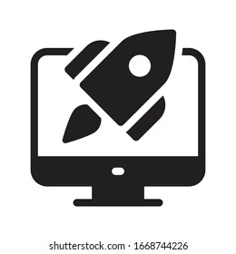 startup vector glyph flat icon 