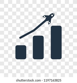 Startup vector icon isolated on transparent background, Startup transparency logo concept
