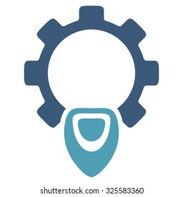 Startup vector icon. Style is bicolor flat symbol, cyan and blue colors, rounded angles, white background.