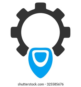 Startup vector icon. Style is bicolor flat symbol, blue and gray colors, rounded angles, white background.