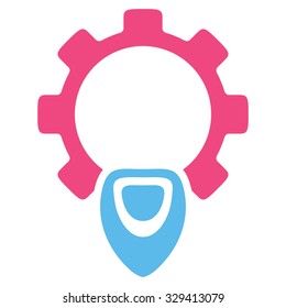 Startup vector icon. Style is bicolor flat symbol, pink and blue colors, rounded angles, white background.