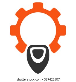 Startup vector icon. Style is bicolor flat symbol, orange and gray colors, rounded angles, white background.