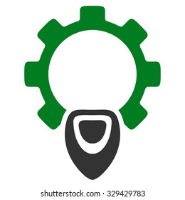 Startup vector icon. Style is bicolor flat symbol, green and gray colors, rounded angles, white background.