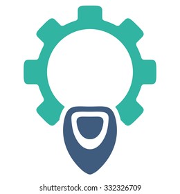Startup vector icon. Style is bicolor flat symbol, cobalt and cyan colors, rounded angles, white background.