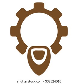 Startup vector icon. Style is flat symbol, brown color, rounded angles, white background.