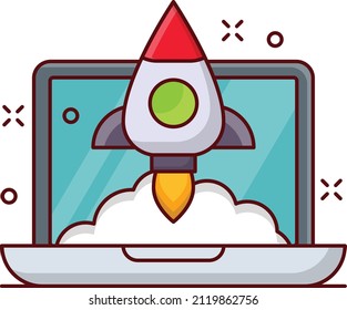 Vektorgrafik beim Start auf transparentem Hintergrund. Hochwertige Symbole. Flachsymbole für Vektorgrafiken für Konzept und Grafikdesign. 