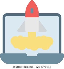 startup Vector illustration on a transparent background.Premium quality symbols. Line Color vector icon for concept and graphic design.