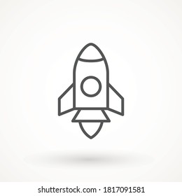 Startup-Vektorgrafik Rocket-Illustration. Futuristischer Raumfahrthintergrund. Start-Business-Space-Schiff-Symbol