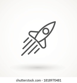startup vector Rocket illustration. Futuristic spaceship background. Start Up Business Space ship icon